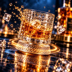 Orbit whisky glass spinning on its base