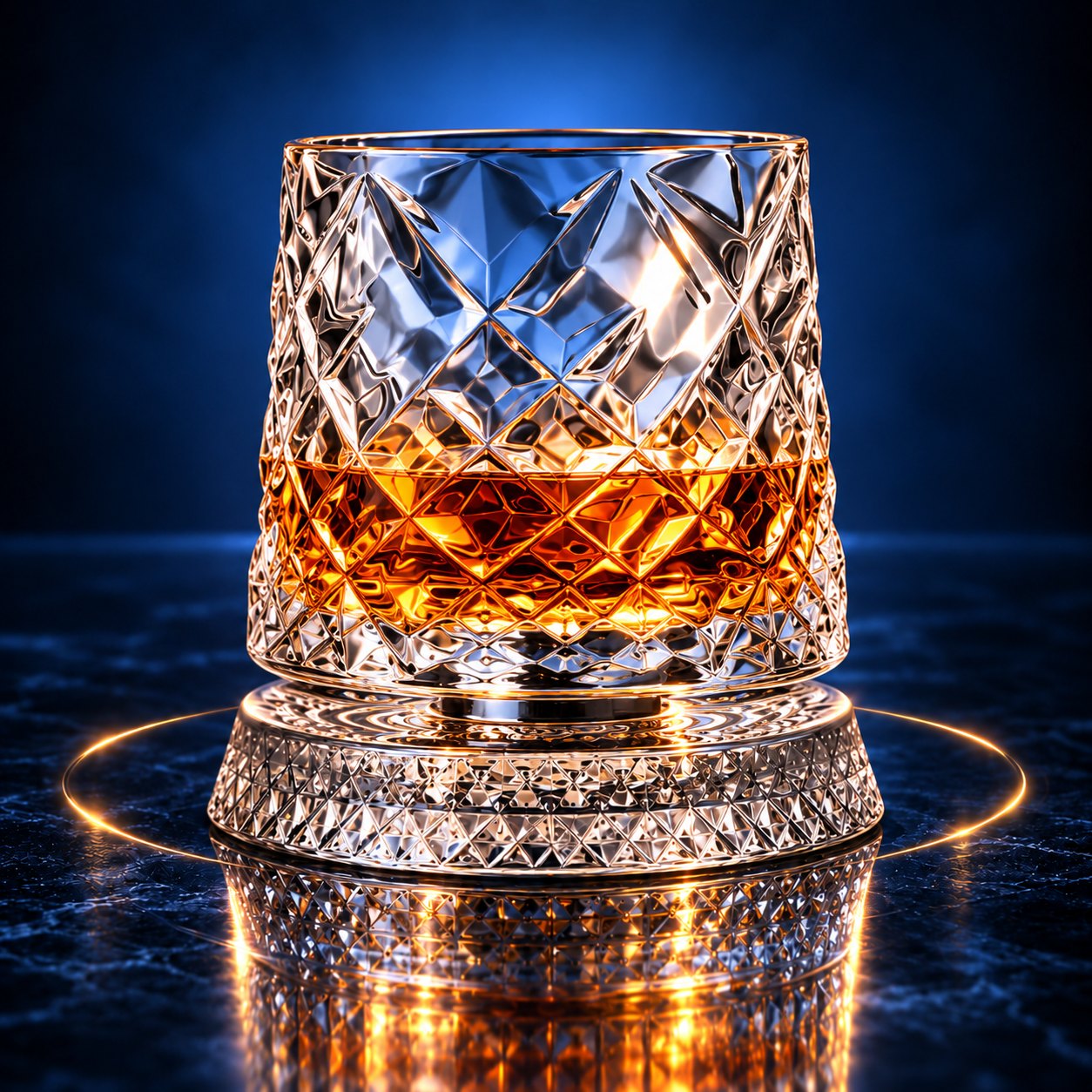 Orbit whisky glass in the Crown cut